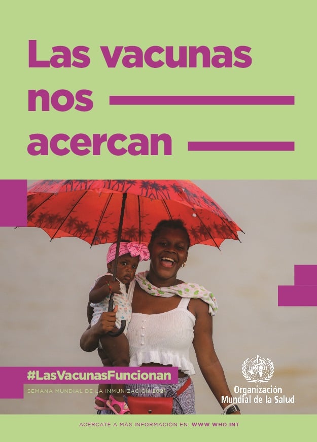 Poster for World Immunization Week 2021 #VaccinesWork for All
