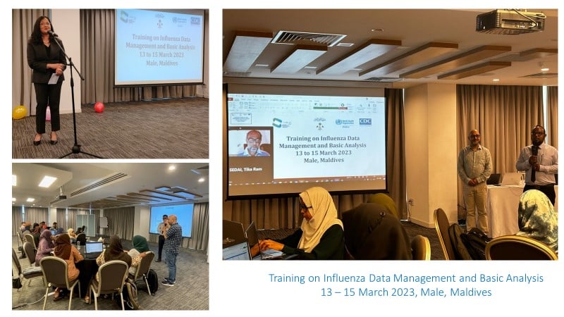 influenza data management and basic analysis in Male, Maldive