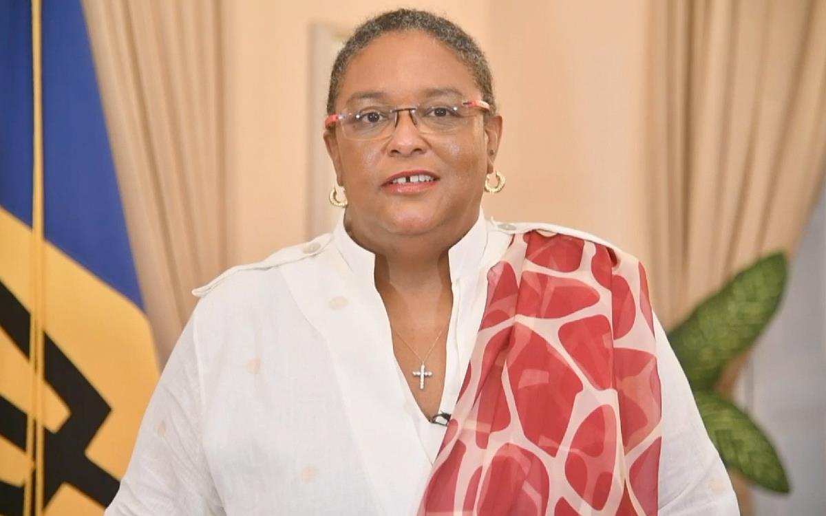 Mia Mottley, Prime Minister of Barbados, during the Seventy-third World Health Assembly opening remarks 